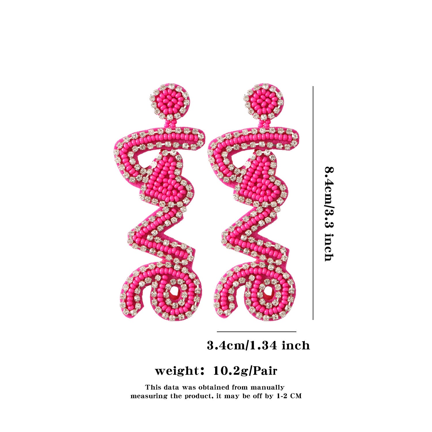 Wholesale Valentine's Day Love Handmade Romantic Heart Shaped High Quality Rice Bead Red Earrings